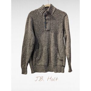 J.B. Holt by Buckle Henley Sweater Athletic Fit Front Pocket   Sz S